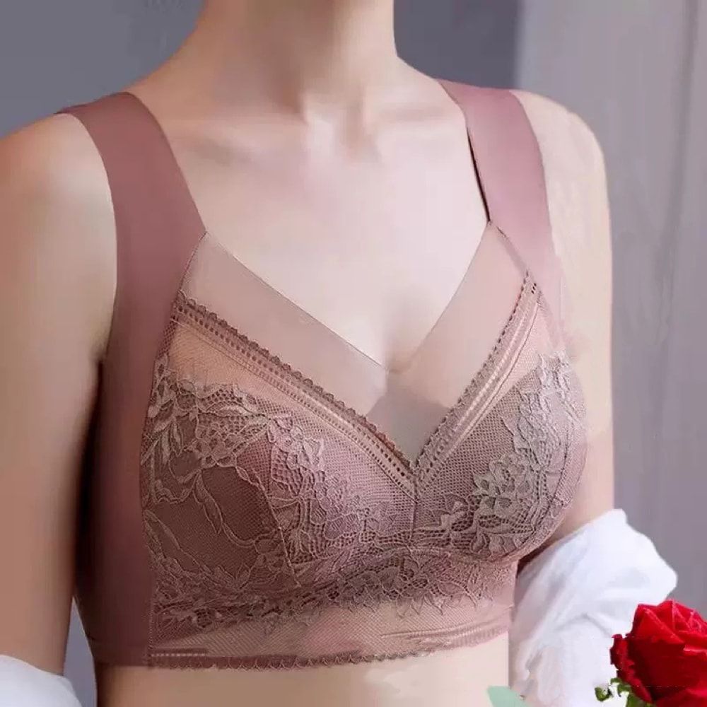 Plus Size Seamless Comfort Bra Ice Silk Anti Sag Support Vest 1