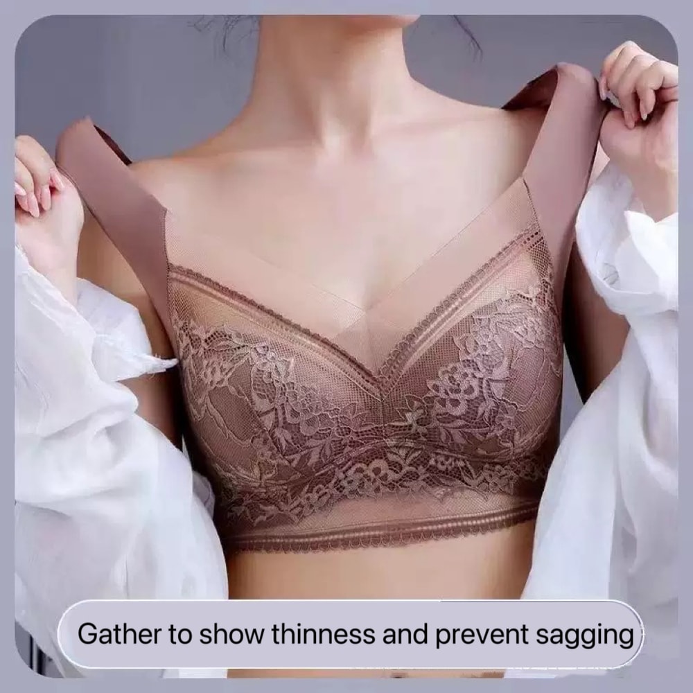Plus Size Seamless Comfort Bra Ice Silk Anti Sag Support Vest 2