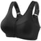 Plus Size High Support Front Zipper Sports Bra with Adjustable Racerback