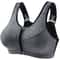 Plus Size High Support Front Zipper Sports Bra with Adjustable Racerback