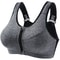 Plus Size High Support Front Zipper Sports Bra with Adjustable Racerback