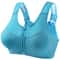 Plus Size High Support Front Zipper Sports Bra with Adjustable Racerback