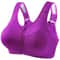 Plus Size High Support Front Zipper Sports Bra with Adjustable Racerback