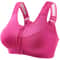 Plus Size High Support Front Zipper Sports Bra with Adjustable Racerback