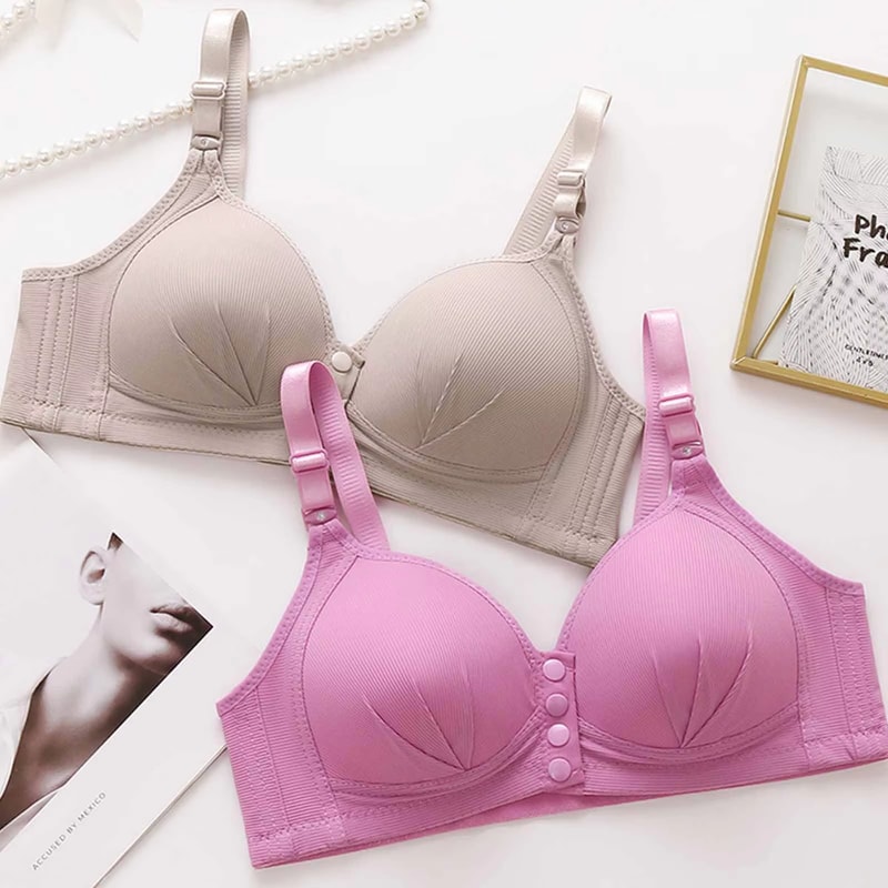 Plus size front buckle push up bra with breathable comfort and adjustable support for all day wear