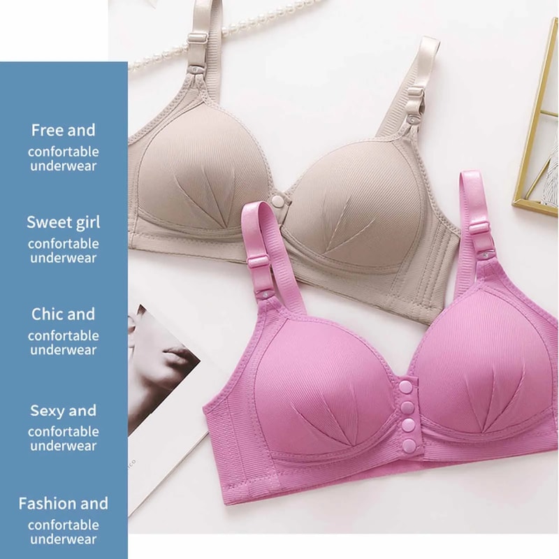 Plus size front buckle push up bra with breathable comfort and adjustable support for all day wear