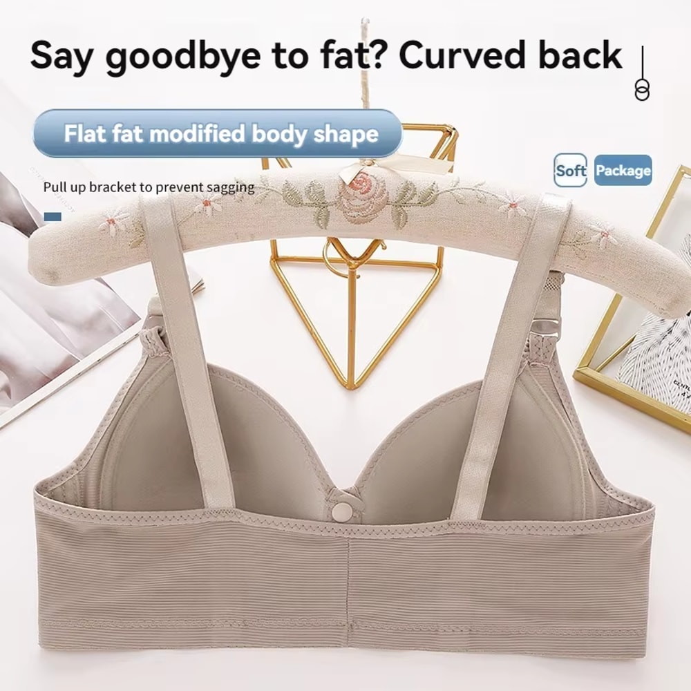 Plus size front buckle push up bra with breathable comfort and adjustable support for all day wear