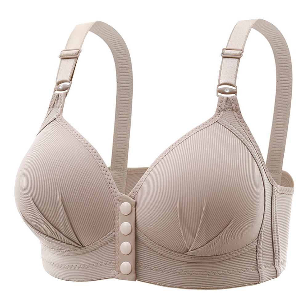 Plus size front buckle push up bra with breathable comfort and adjustable support for all day wear