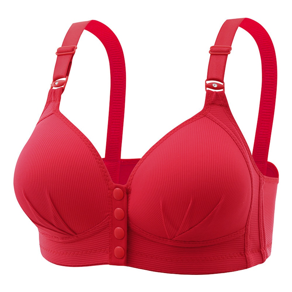 Plus size front buckle push up bra with breathable comfort and adjustable support for all day wear