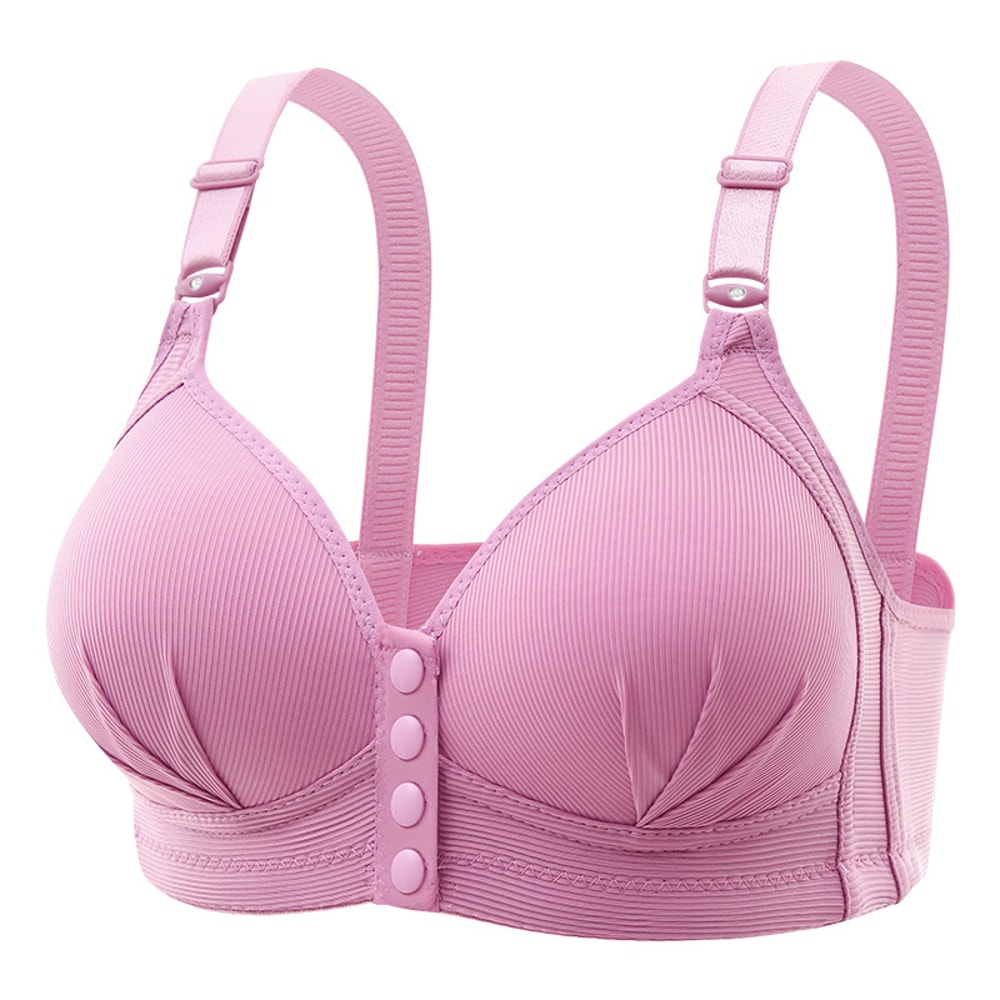 Plus size front buckle push up bra with breathable comfort and adjustable support for all day wear