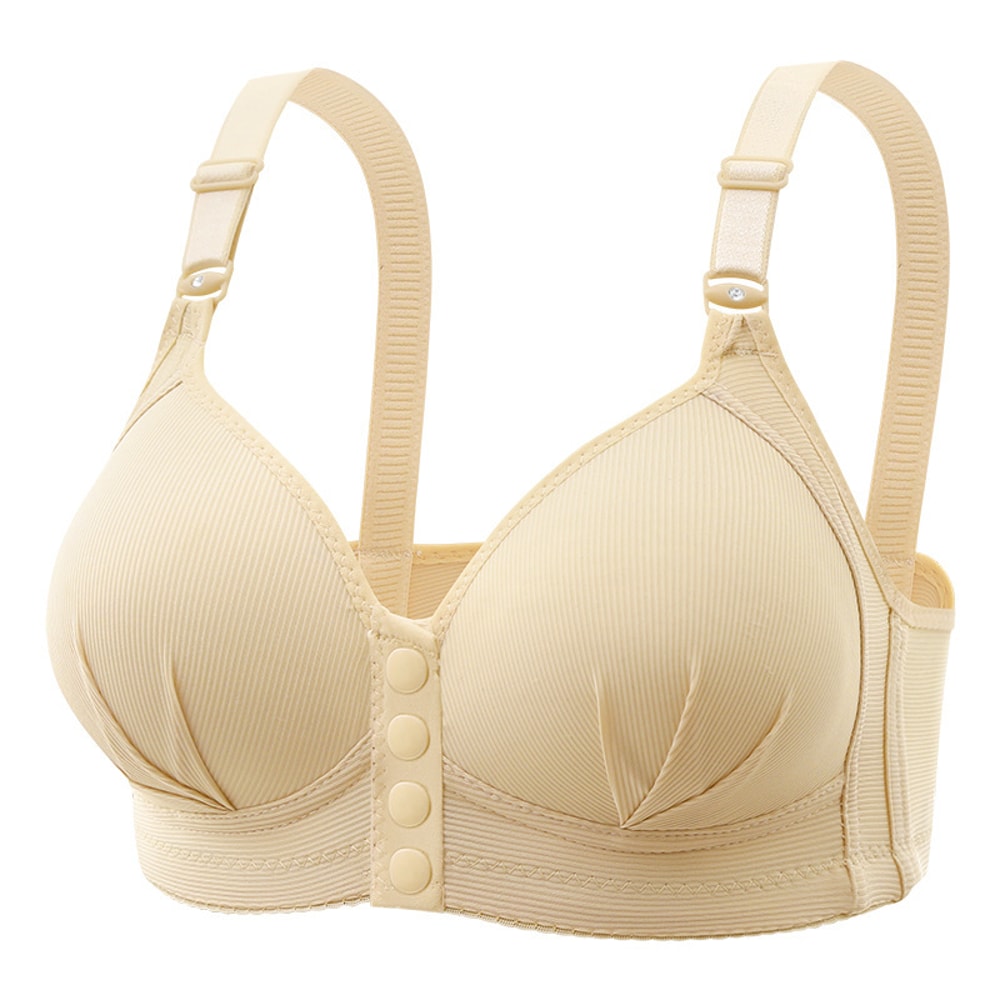 Plus size front buckle push up bra with breathable comfort and adjustable support for all day wear