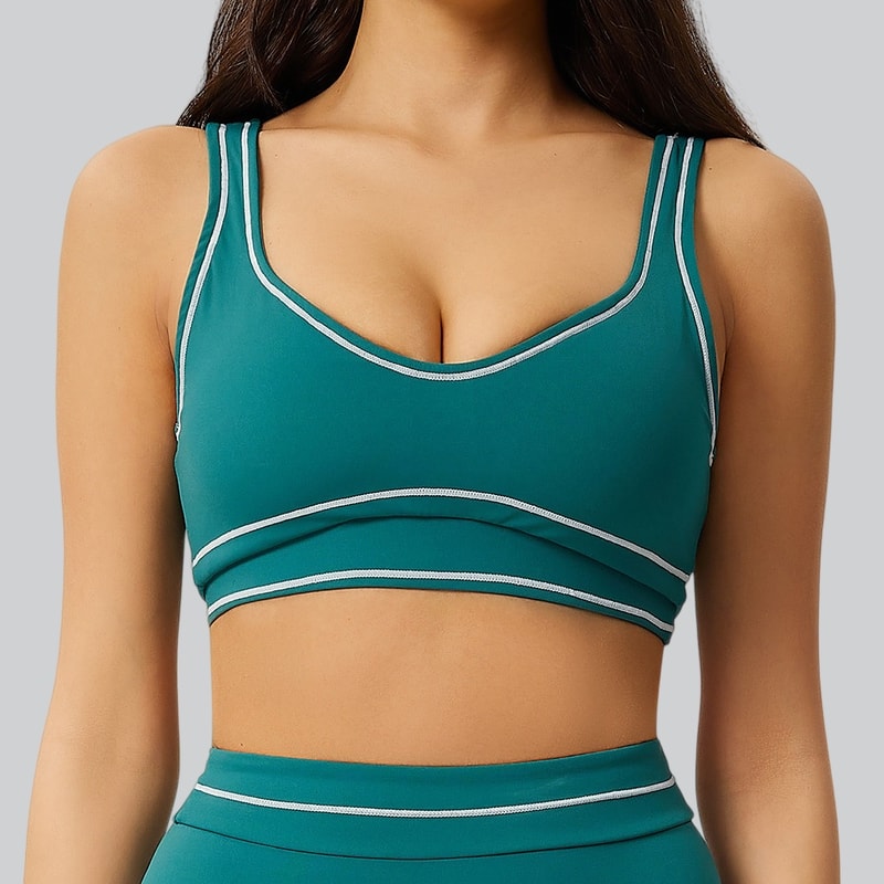 Womens Fast Dry Shockproof Push Up Yoga Sports Bra Top