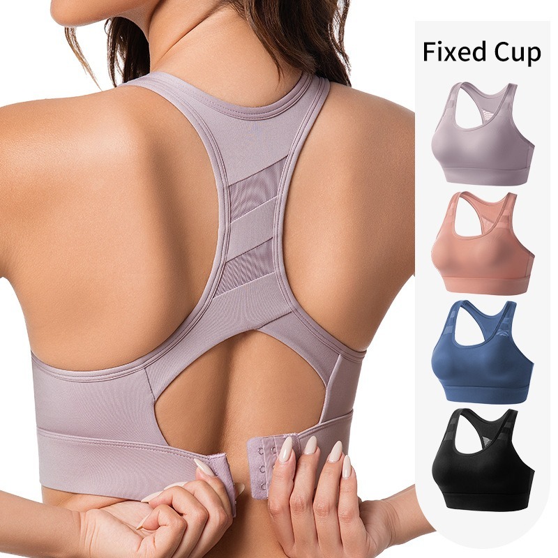 Premium High Impact Seamless Sports Bra with Fixed Cups & Racerback Support