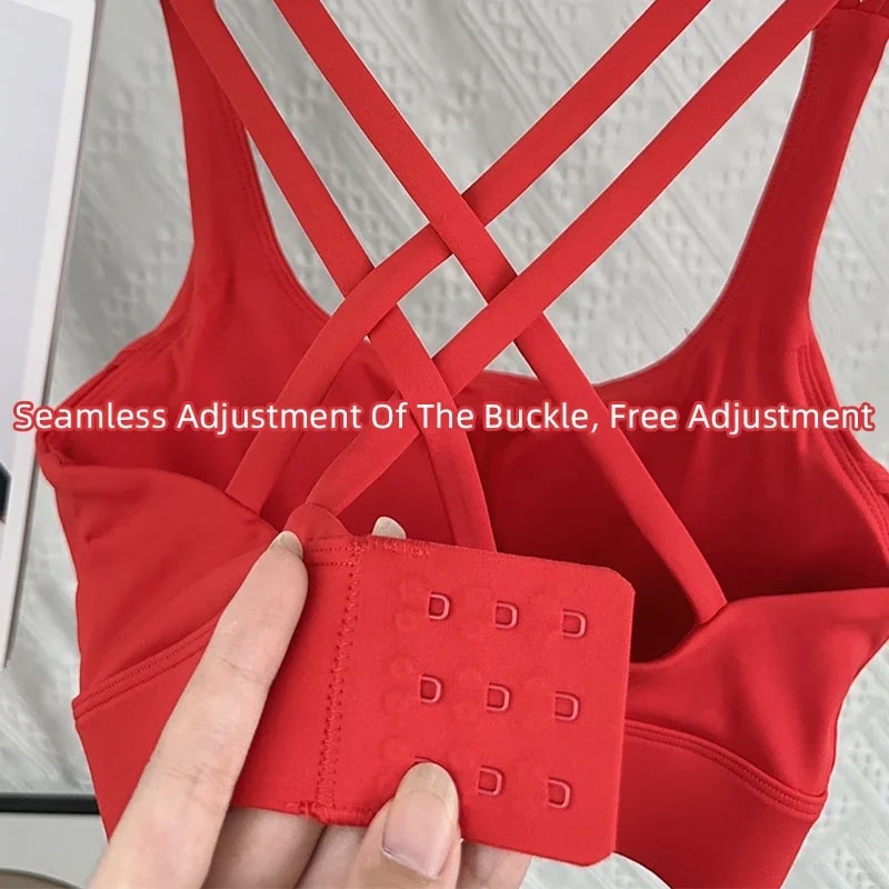 Premium Ladies Cross Back Adjustable Fitness Sports Bra High Support Womens Athletic Activewear