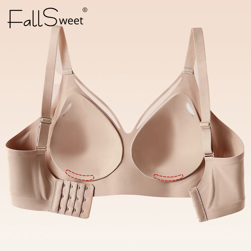 FallSweet Seamless Plus Size Wireless Push Up Bra Comfortable Invisible Bralette 1