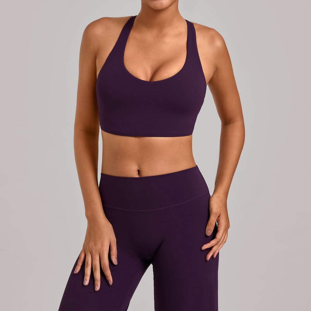 Shockproof Push Up Womens Sports Bra Crop Top For Yoga Fitness 0