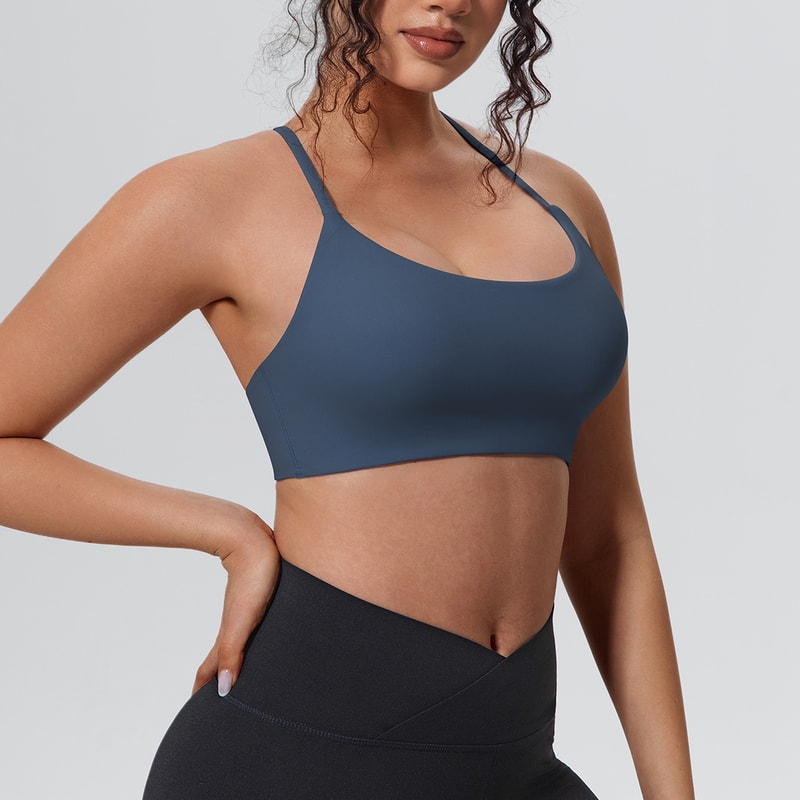 Womens Seamless Supportive Yoga Gym Sports Bra Shockproof Running Chest Pad Top