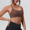 Womens Seamless Supportive Yoga Gym Sports Bra Shockproof Running Chest Pad Top