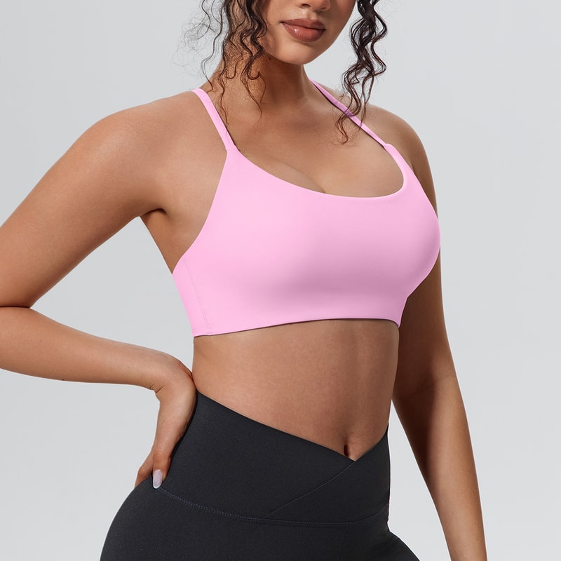 Womens Seamless Supportive Yoga Gym Sports Bra Shockproof Running Chest Pad Top