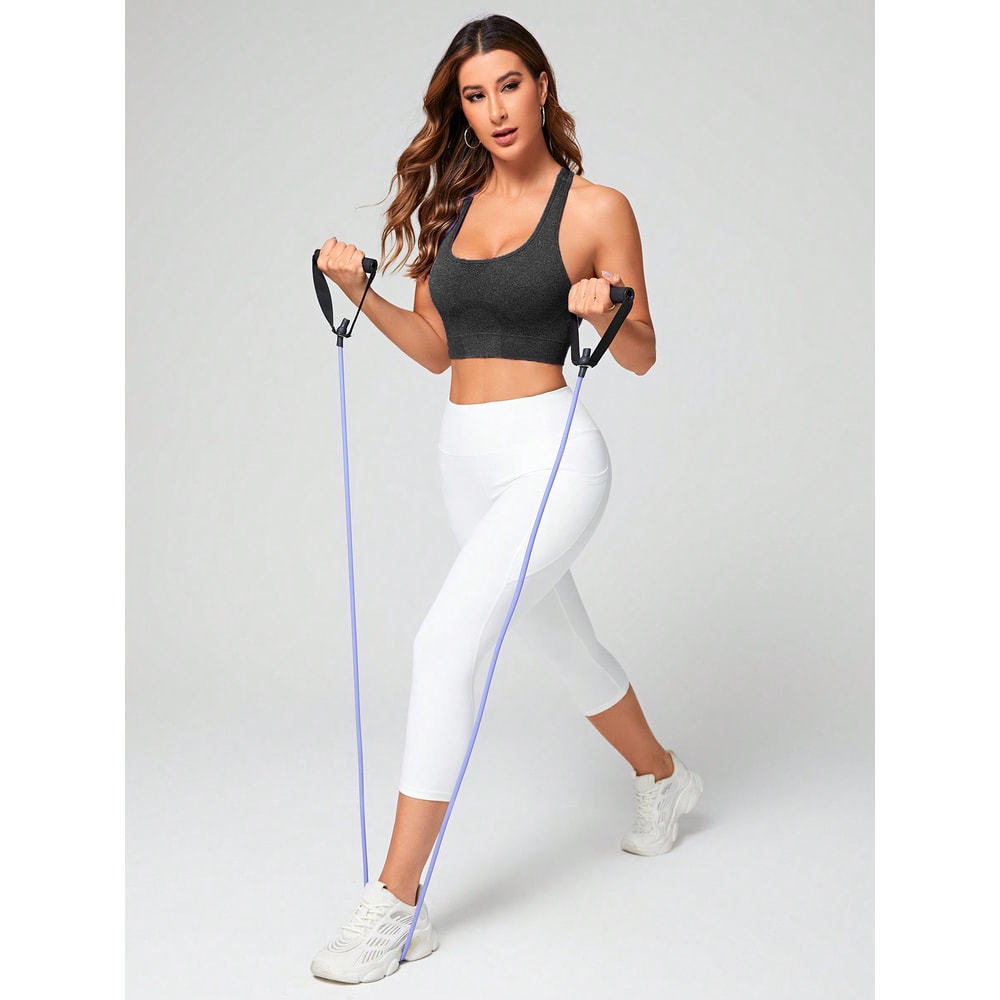 Womens Seamless Sports Bra Breathable Racerback Yoga Crop Top