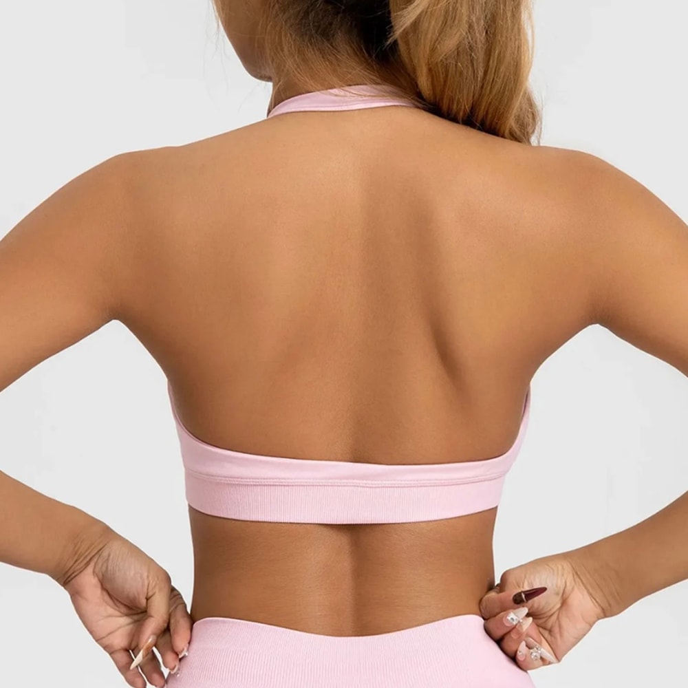 Womens Backless Yoga Sports Bra Breathable Shock Absorbing Fit