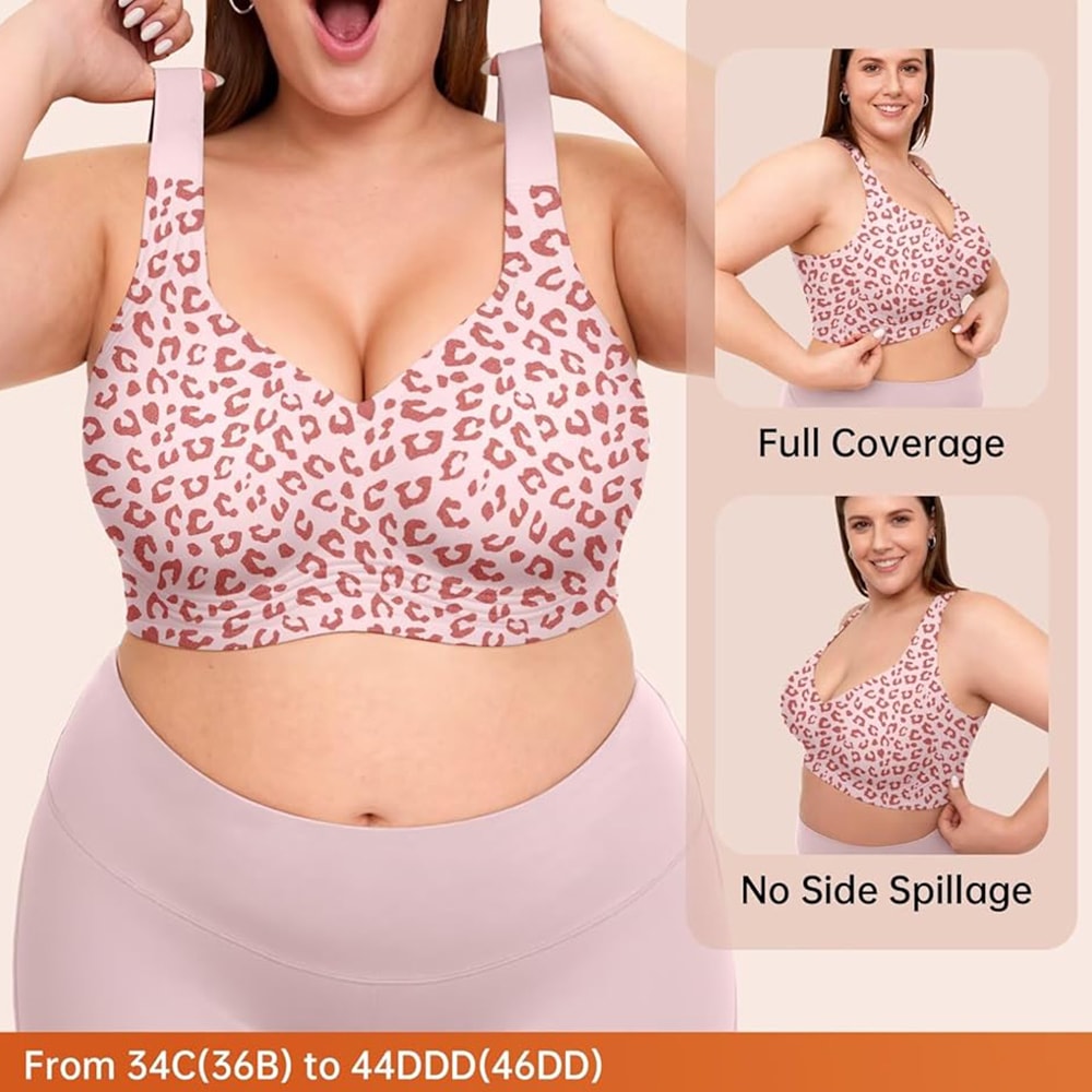 ComfortCurve Plus Size Wireless Push Up Minimizer Bra Full Coverage 2