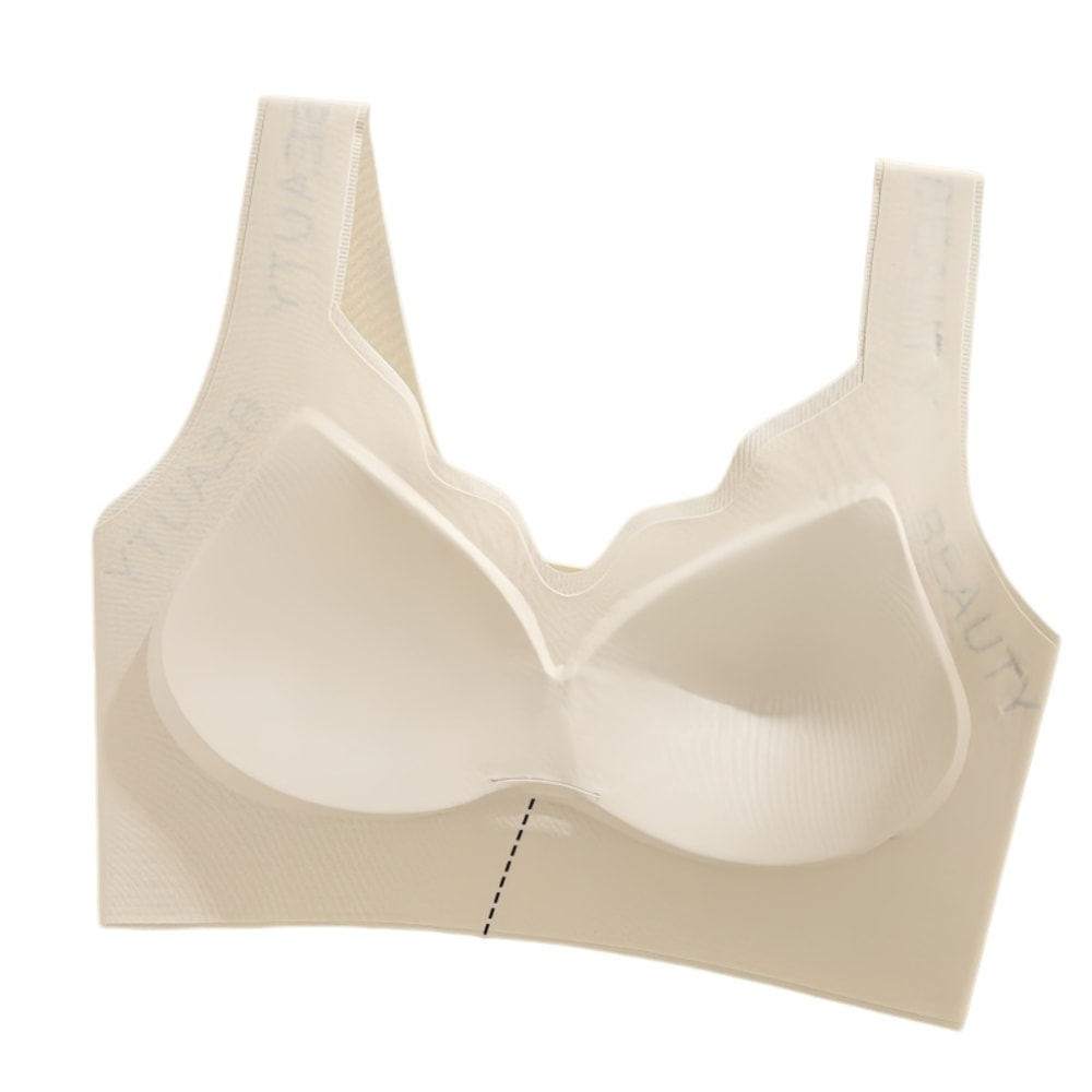 ComfortCurve Seamless Ribbed Wireless Push Up Bra Plus Size