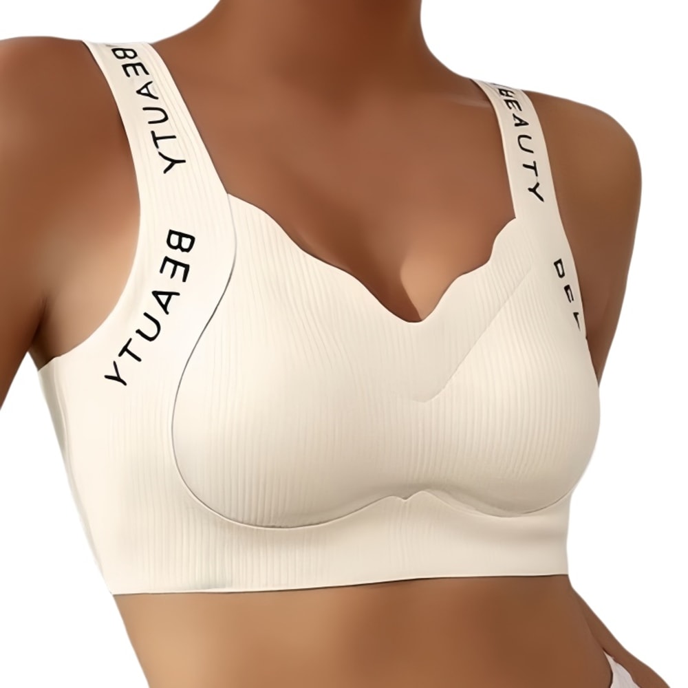 ComfortCurve Seamless Ribbed Wireless Push Up Bra Plus Size