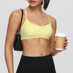 womens high support shockproof sports bra with back cross straps