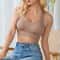 Wireless Seamless Breathable Sports Bra With Cross Back Straps 1