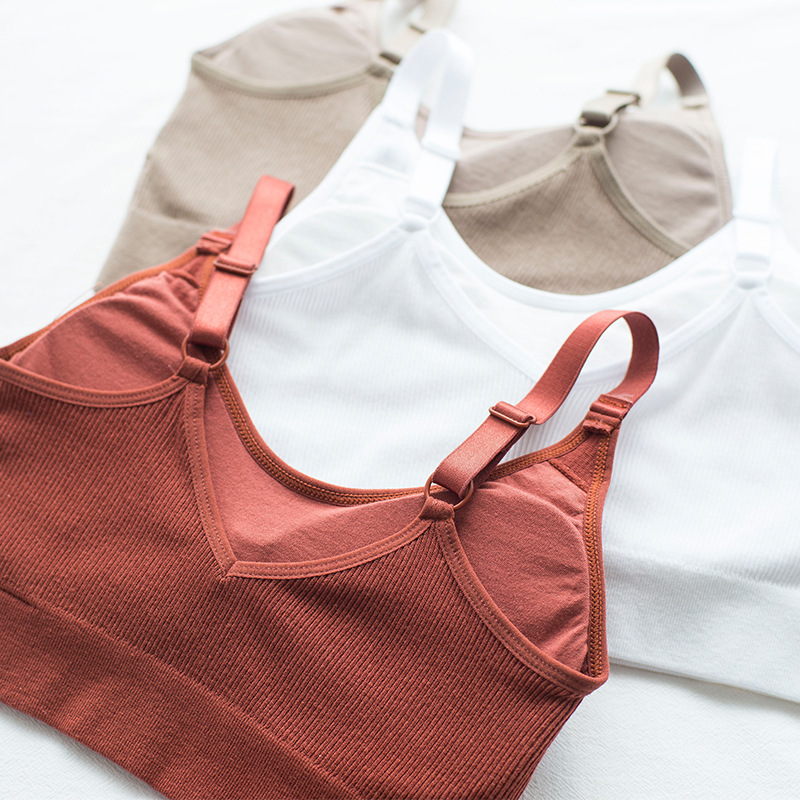 Seamless Cotton Tube Crop Top Bra Wireless Sports Bra Comfort 1