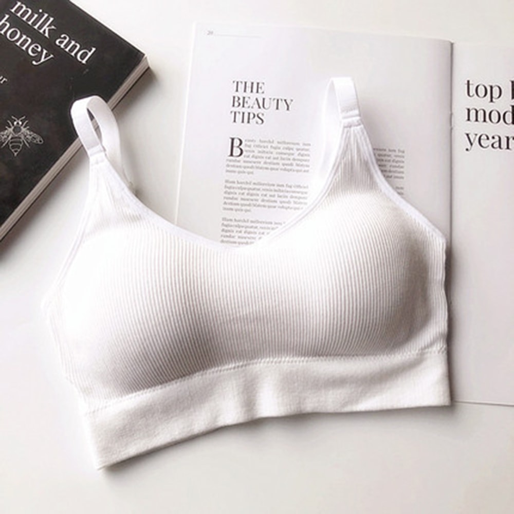 Seamless Cotton Tube Crop Top Bra Wireless Sports Bra Comfort 6