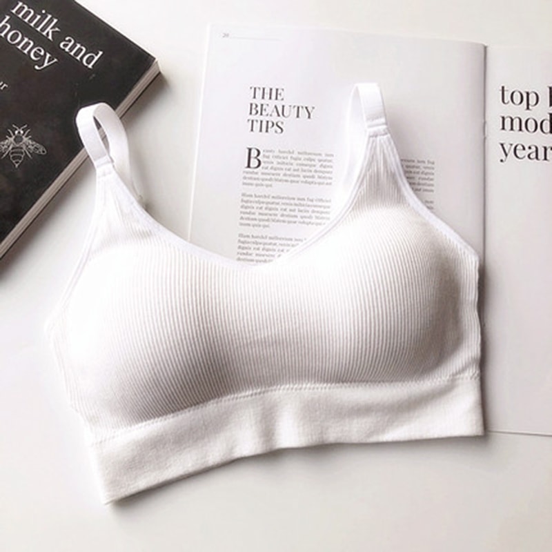 Seamless Cotton Tube Crop Top Bra Wireless Sports Bra Comfort 6