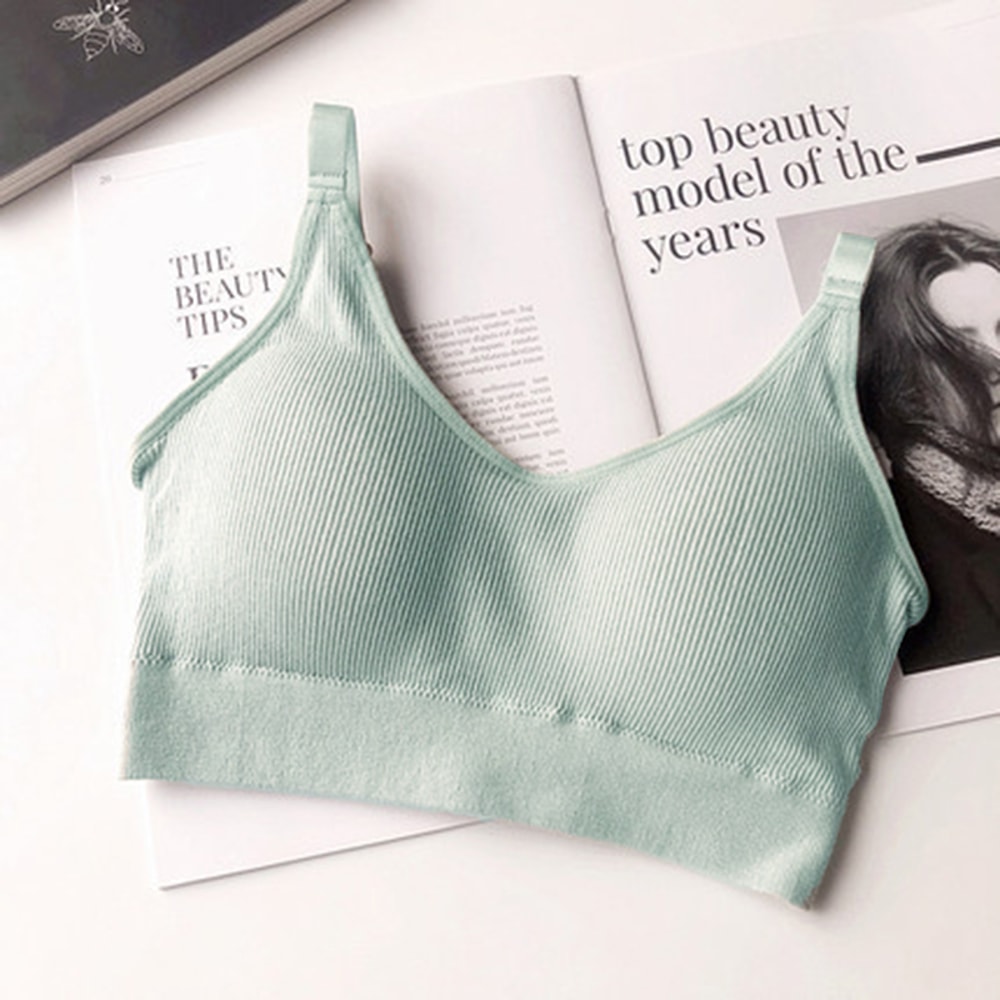 Seamless Cotton Tube Crop Top Bra Wireless Sports Bra Comfort 8