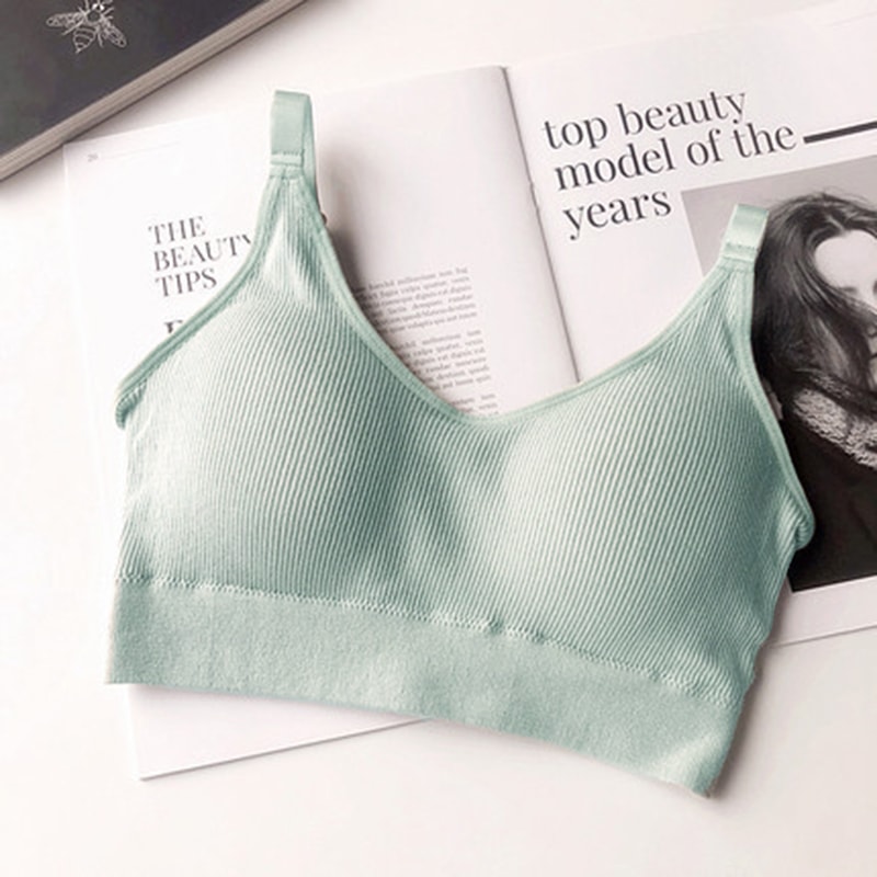 Seamless Cotton Tube Crop Top Bra Wireless Sports Bra Comfort 8