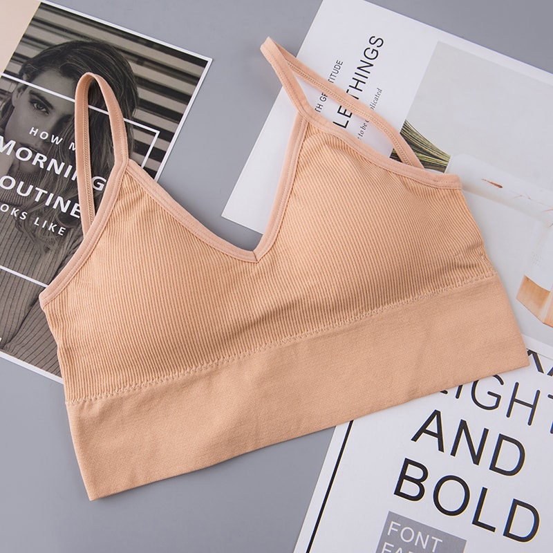 Seamless Cotton Tube Crop Top Bra Wireless Sports Bra Comfort 10