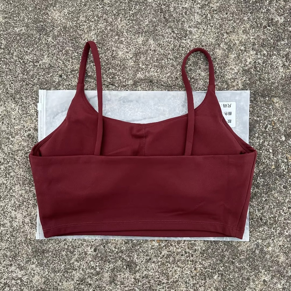 Womens Fitness Sports Bra With Spaghetti Straps Gym Yoga Top 6