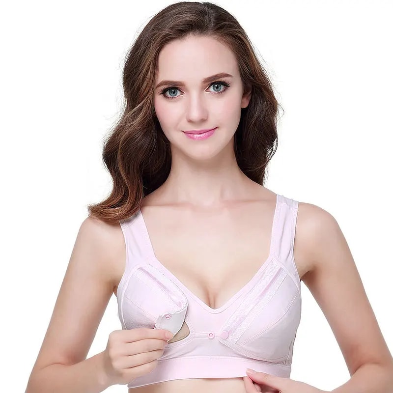 Wireless Front Opening Nursing Maternity Bra For Breastfeeding Comfort 2