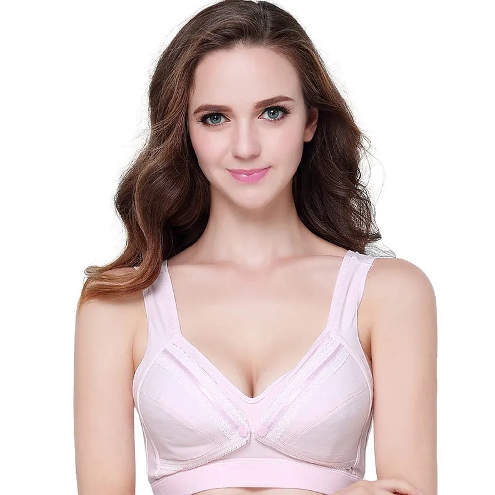 Wireless Front Opening Nursing Maternity Bra For Breastfeeding Comfort 5