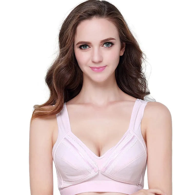 Wireless Front Opening Nursing Maternity Bra For Breastfeeding Comfort 5