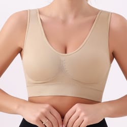 seamless light support yoga sports bra for women
