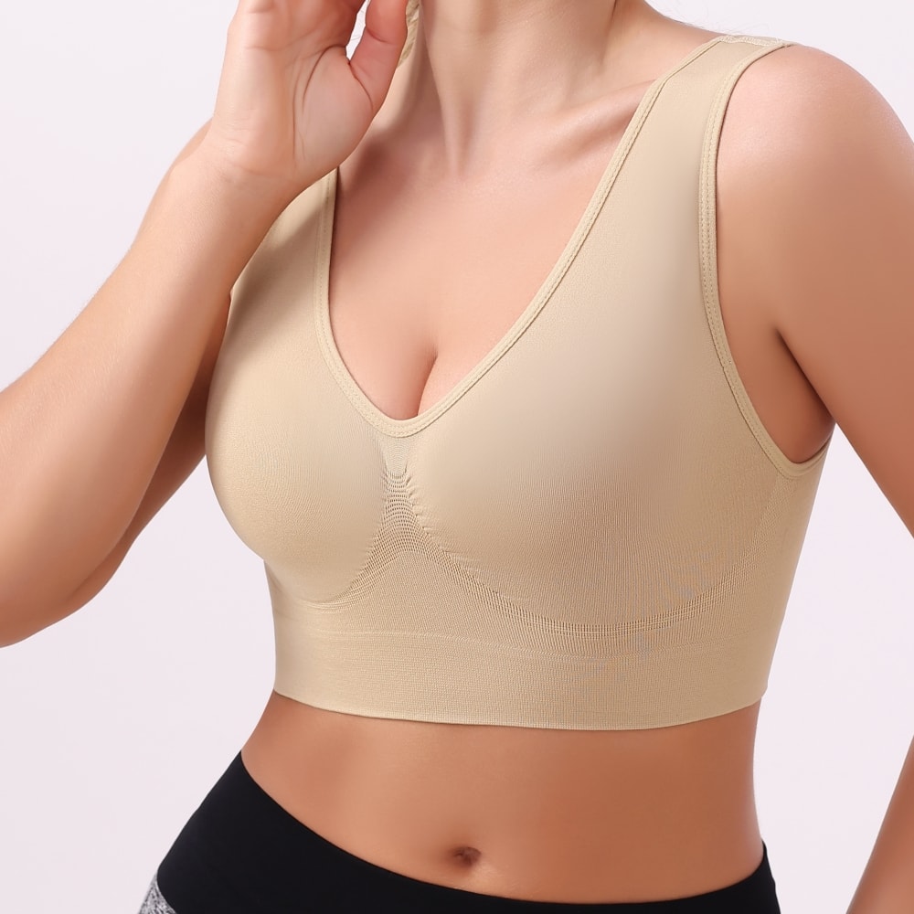 Seamless Light Support Yoga Sports Bra for Women