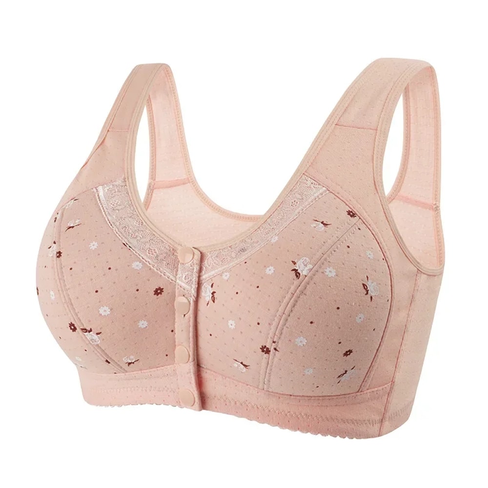 Plus Size Comfort Front Closure Wireless Cotton Bra 5