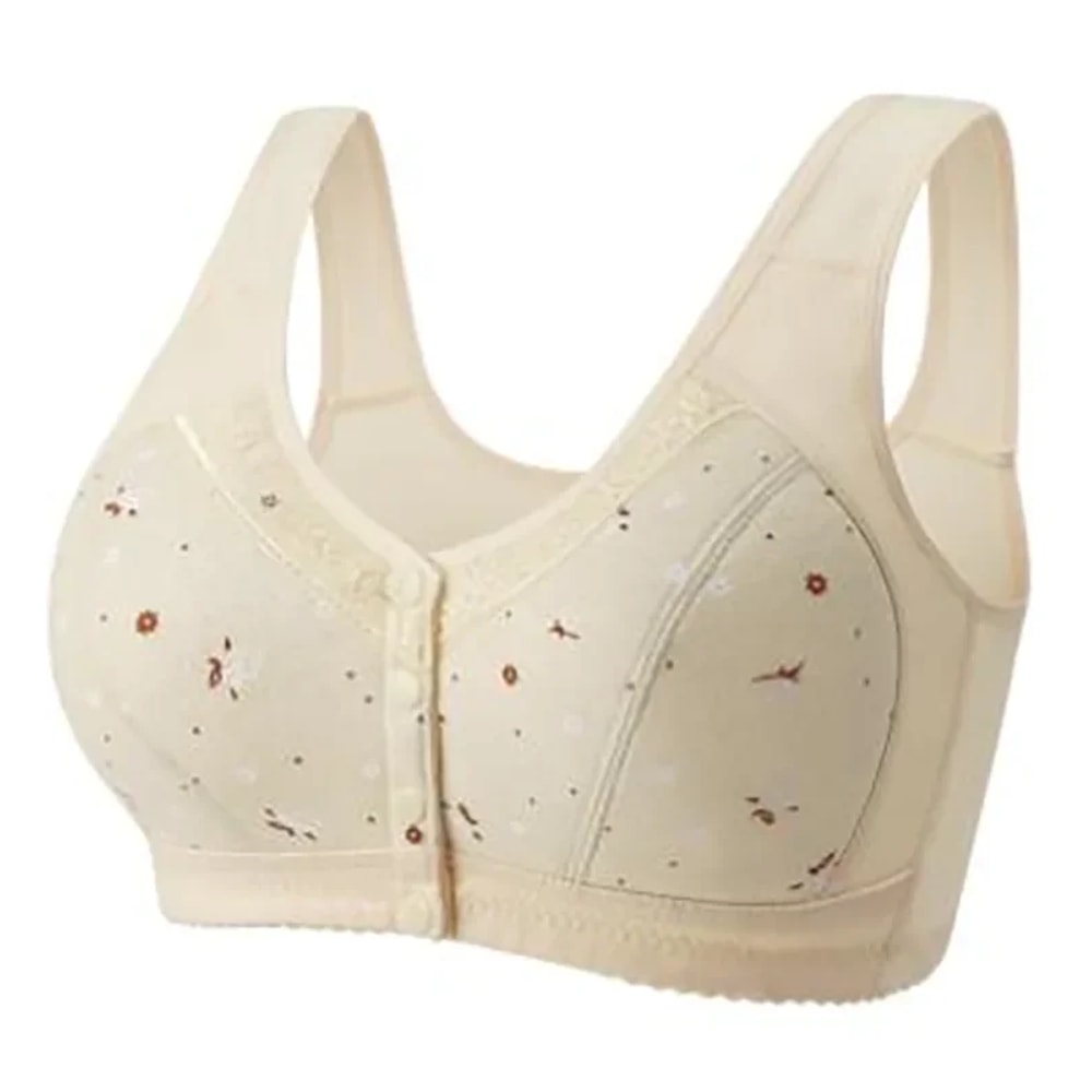 Plus Size Comfort Front Closure Wireless Cotton Bra 8