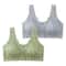 FallSweet Lace Front Wireless Bra Plus Size Bralette Comfort Seamless Fit 6