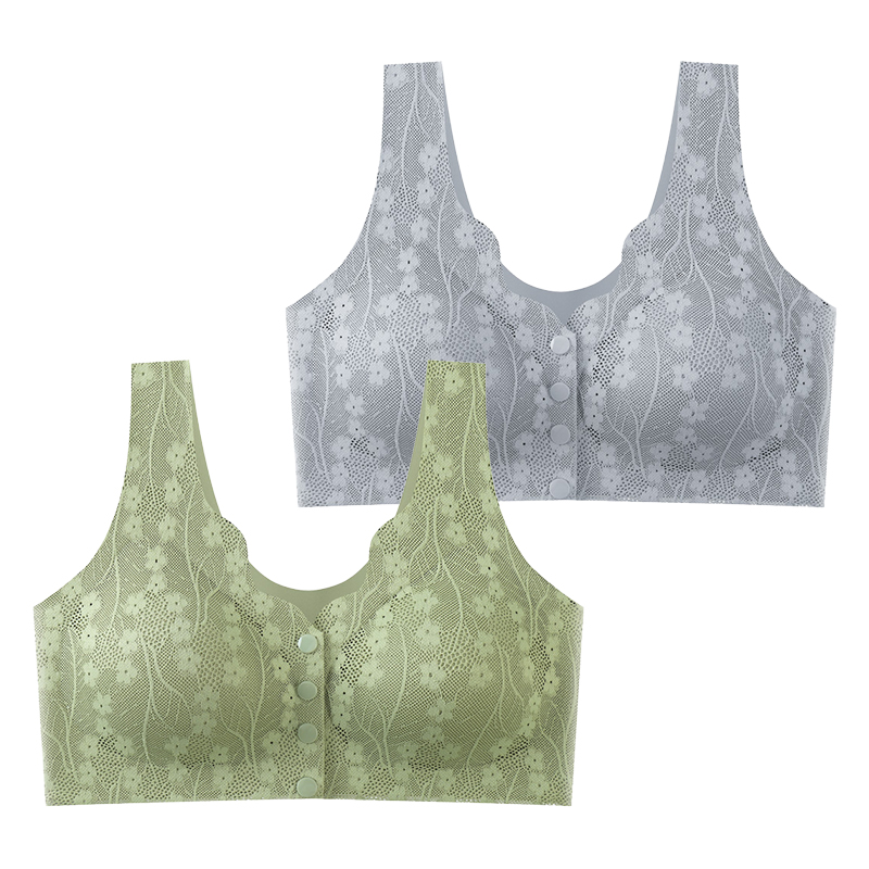 FallSweet Lace Front Wireless Bra Plus Size Bralette Comfort Seamless Fit 6