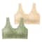 FallSweet Lace Front Wireless Bra Plus Size Bralette Comfort Seamless Fit 8