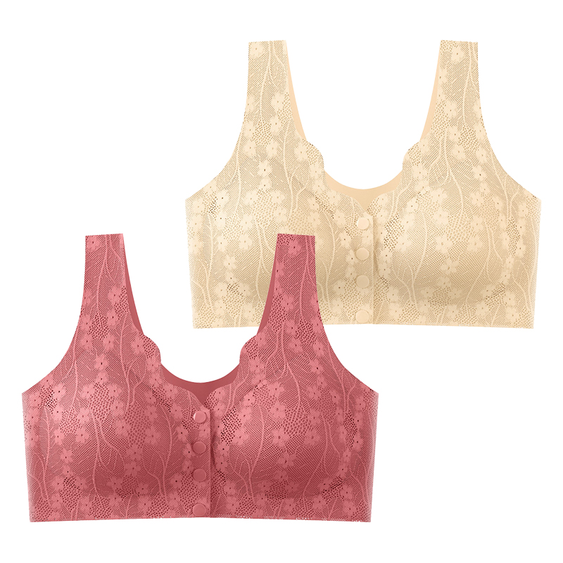 FallSweet Lace Front Wireless Bra Plus Size Bralette Comfort Seamless Fit 11