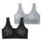 FallSweet Lace Front Wireless Bra Plus Size Bralette Comfort Seamless Fit 13