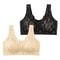 FallSweet Lace Front Wireless Bra Plus Size Bralette Comfort Seamless Fit 14